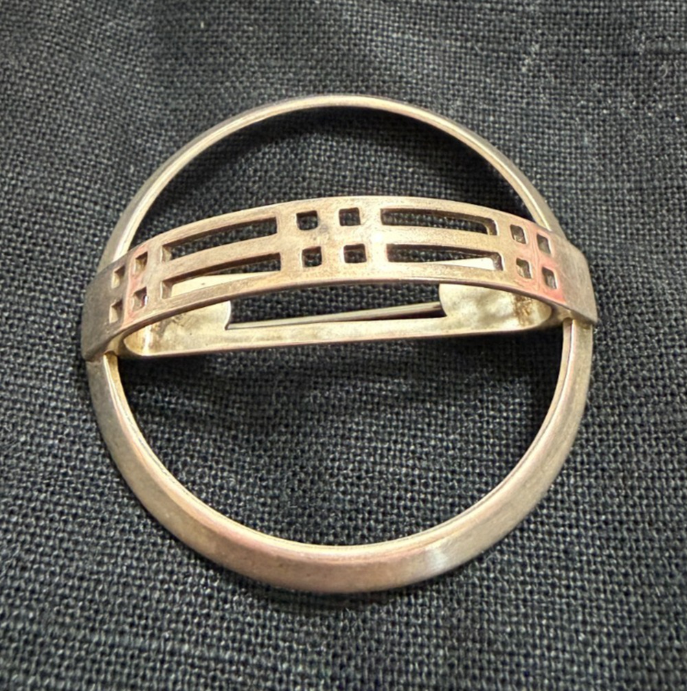 Ola Gorie Sterling Silver Scarf Brooch VTG Celtic Pin HM Edinburgh OMG 1989 Date